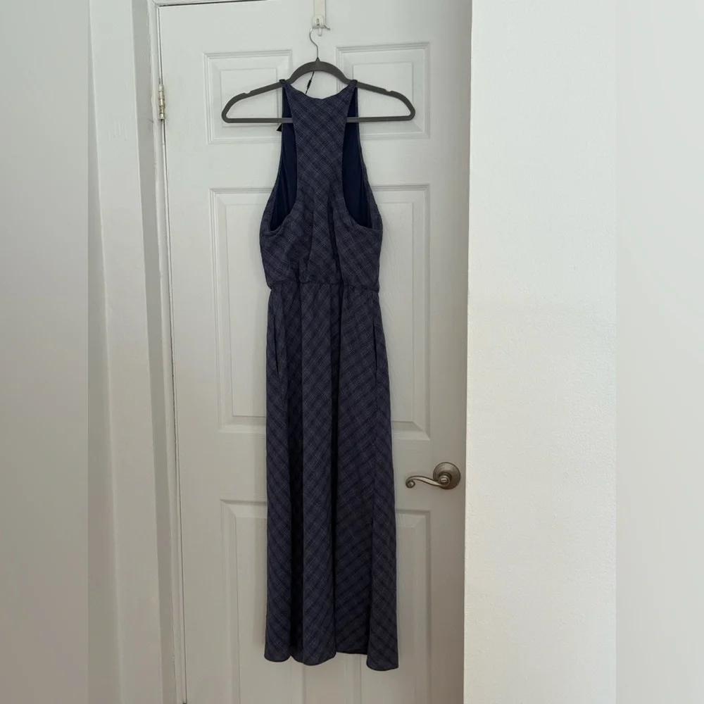 NEW Massimo Dutti Long Checkered Dress with Back Detail - Picture 2 of 12